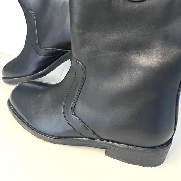 Free People Easton Equestrian Pull On Ankle Boot  Black Leather New in Box 8.5 - Picture 2 of 10